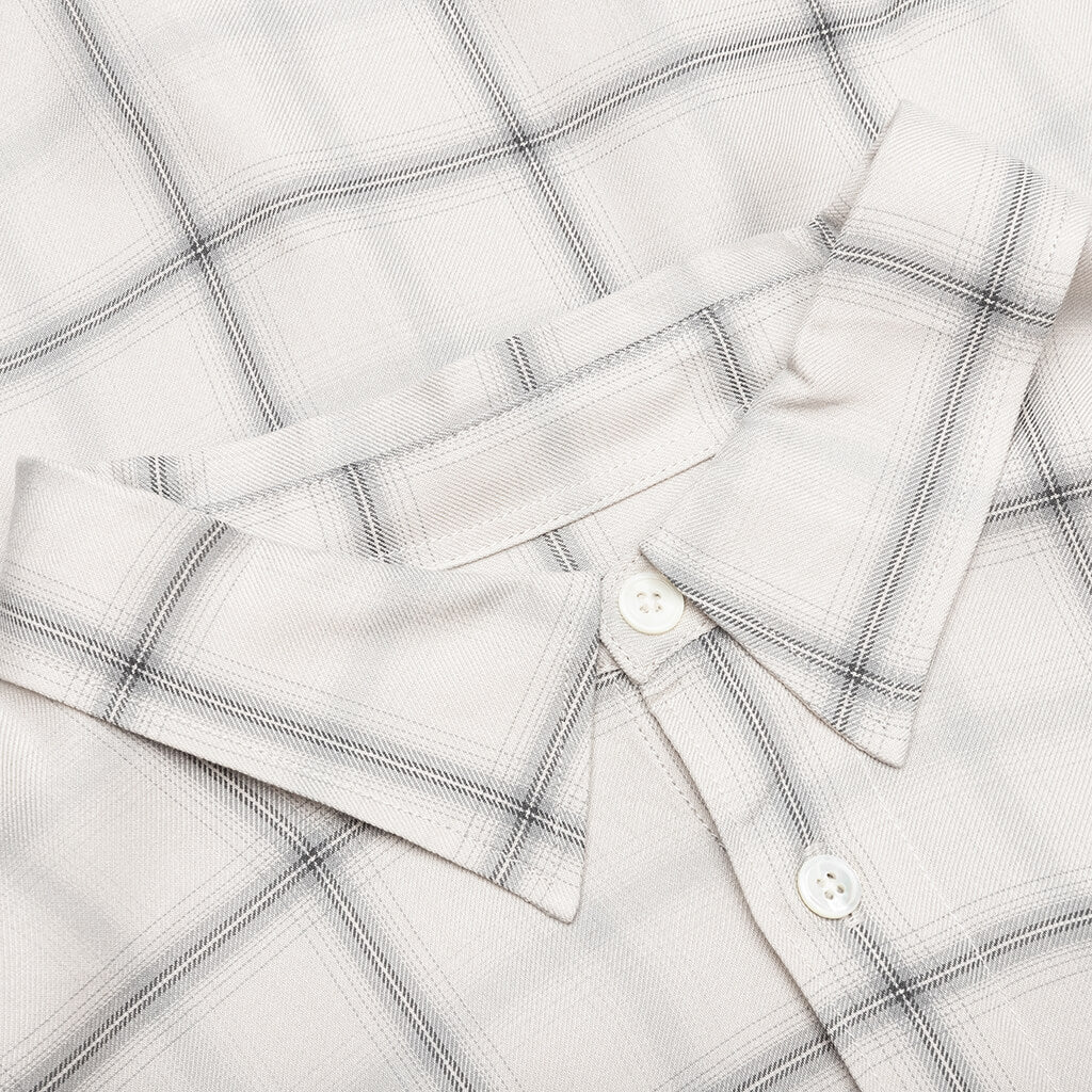 Shadow Plaid Rayon Shirt - Natural - Image 3