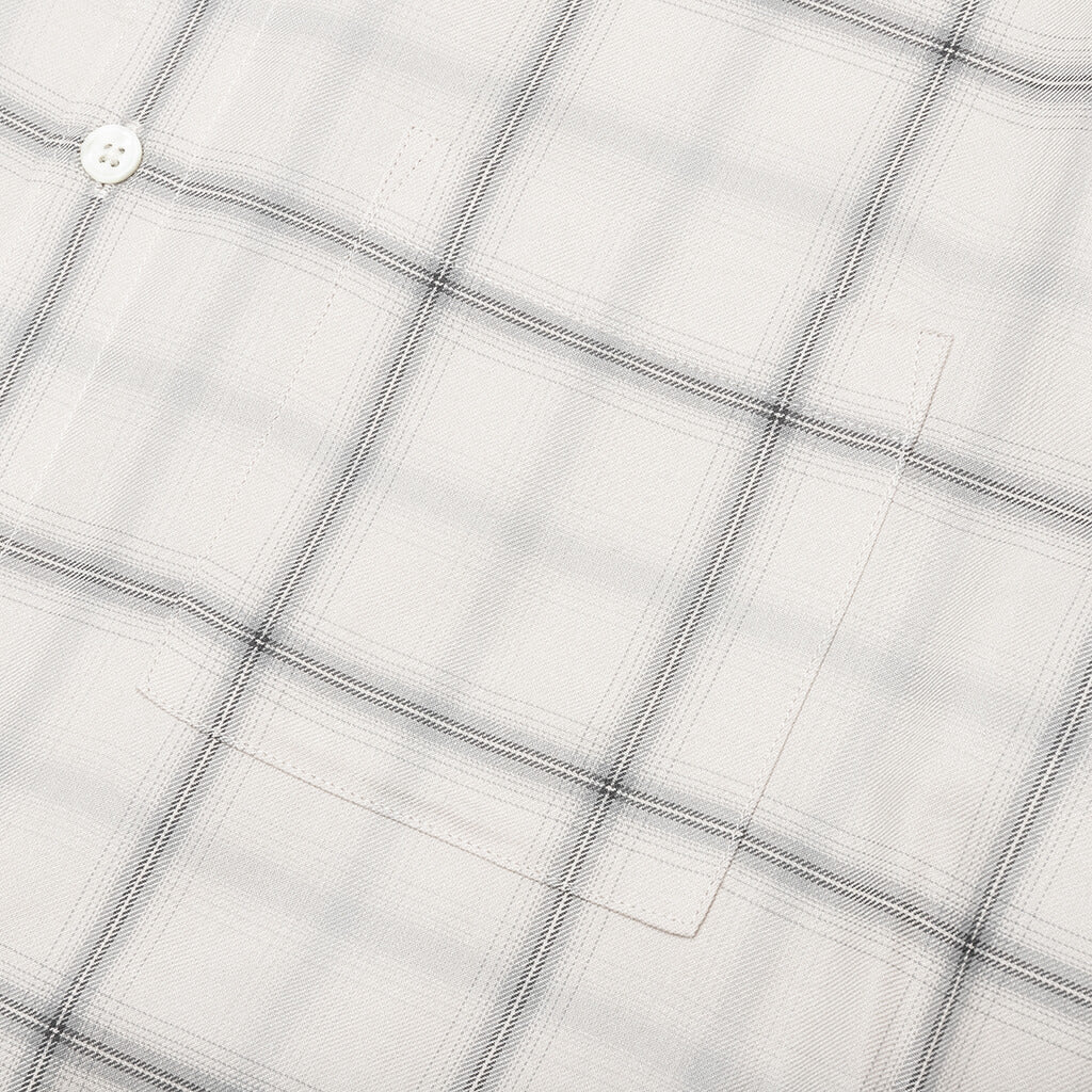 Shadow Plaid Rayon Shirt - Natural - Image 4
