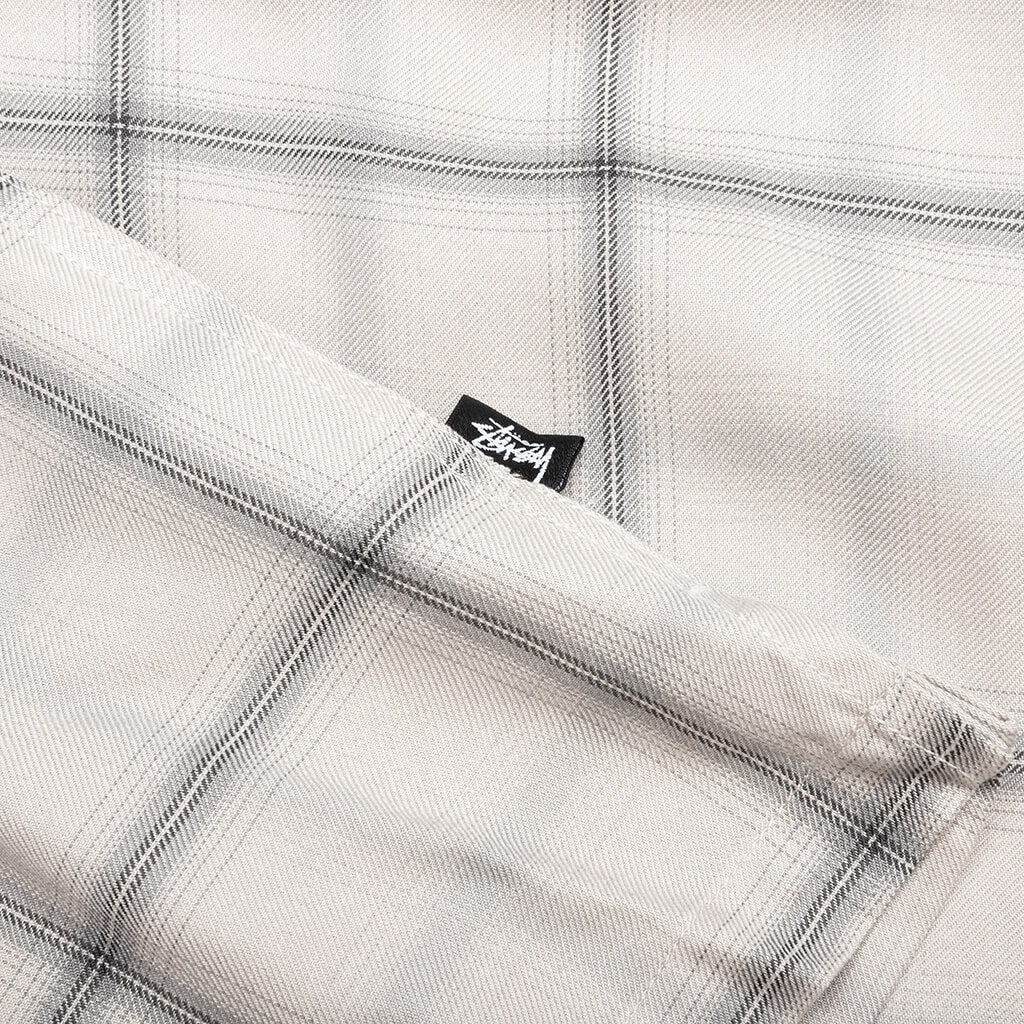 Shadow Plaid Rayon Shirt - Natural - Image 5