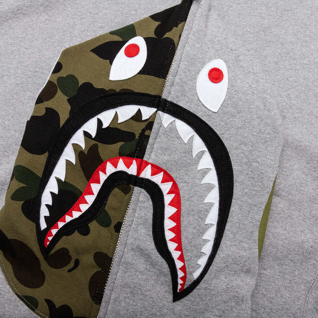 Shark Full Zip Hoodie - Grey - Image 3