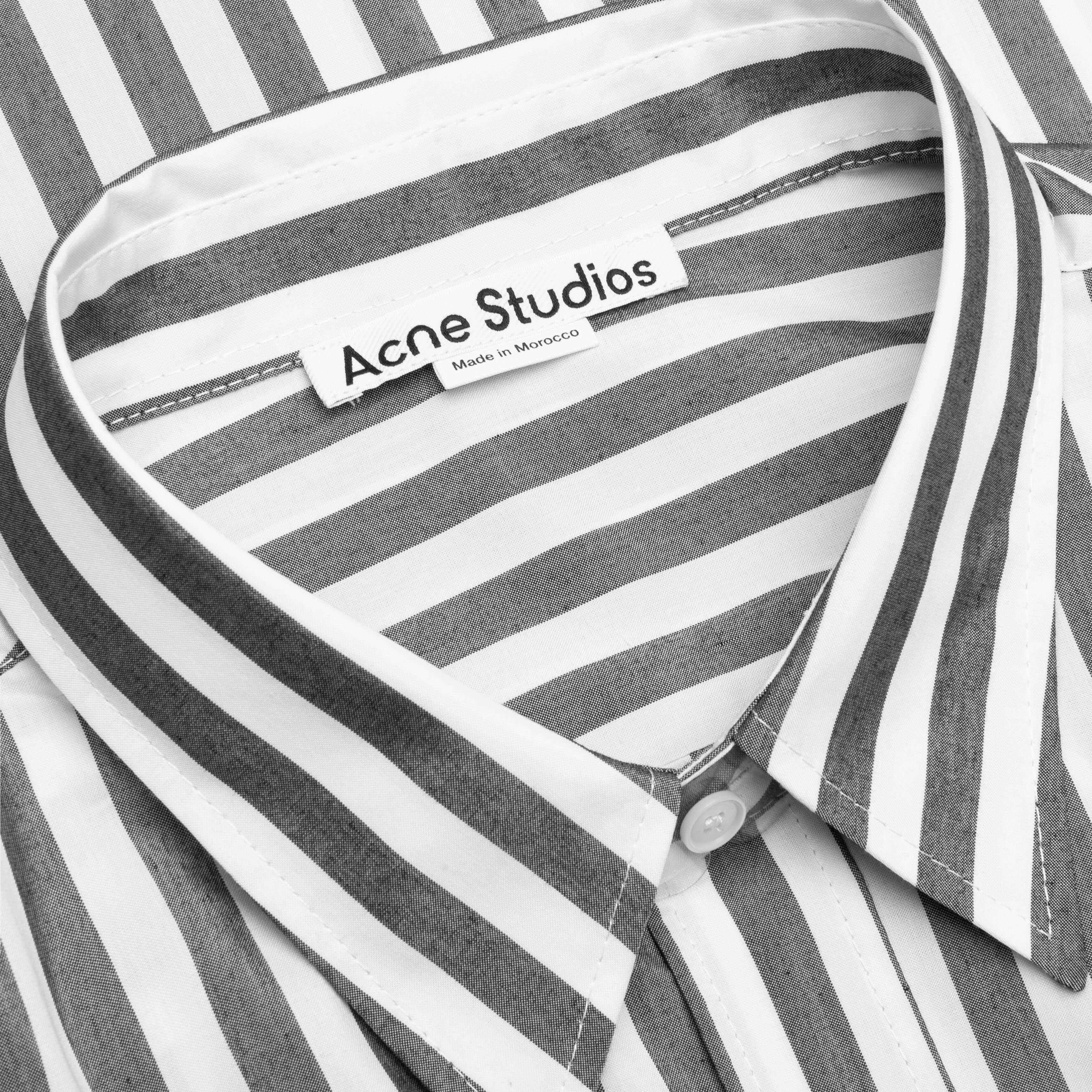 Stripe Button Up Shirt - Black/White - Image 3