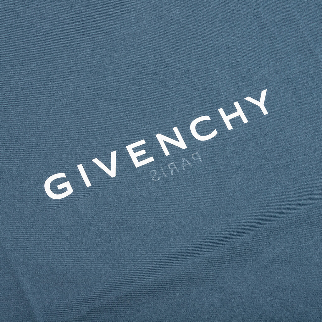 Slim Fit Reverse Print T-Shirt - Military Blue - Image 3