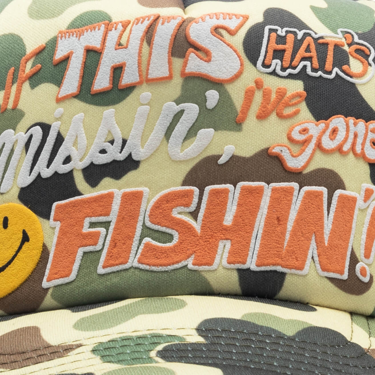 Smiley Camo Trucker Hat - Woodland - Image 2