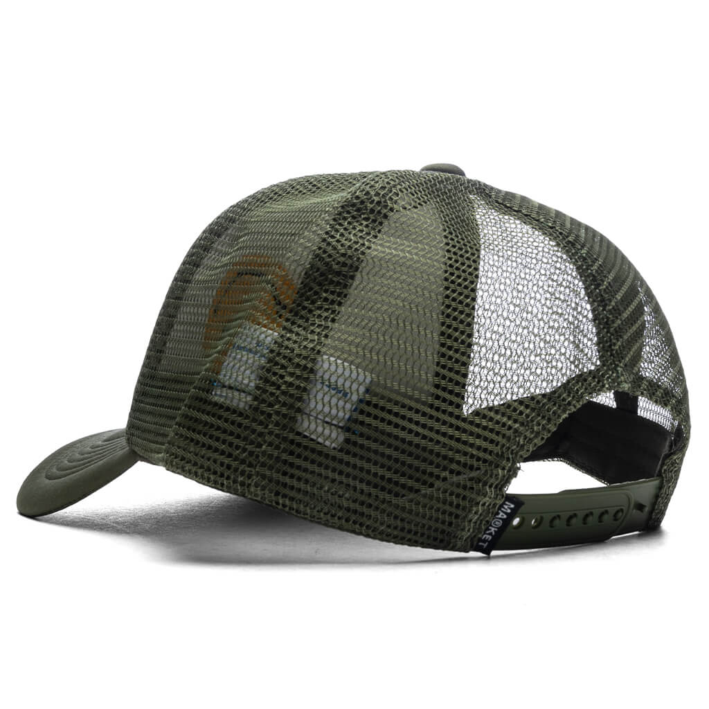 Smiley Upside Down Trucker Hat - Kelp - Image 4