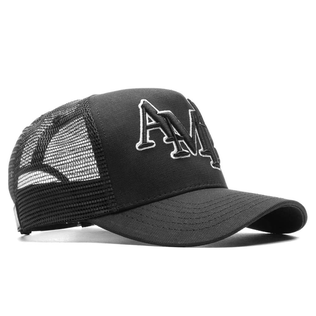 Staggered Logo Trucker Hat - Black/Alabaster - Image 3