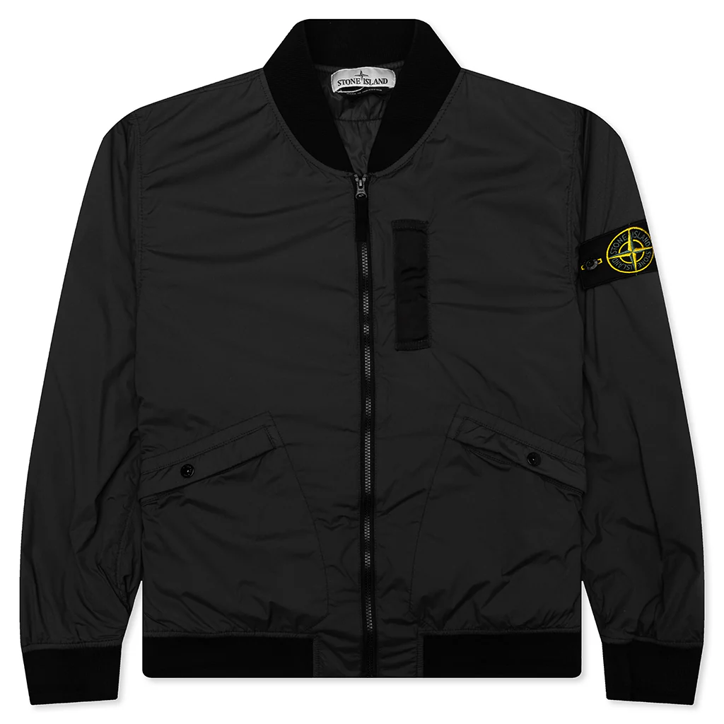 Skin Touch Nylon Bomber Jacket - Charcoal