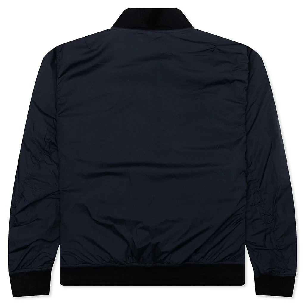 Skin Touch Nylon Bomber Jacket - Navy Blue - Image 2