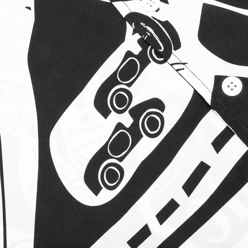 Strada Silk Shirt - Black/White - Image 3