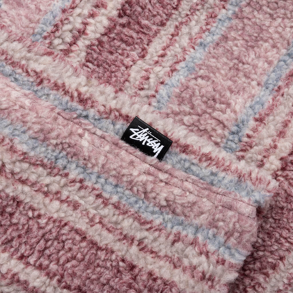 Stripe Sherpa Shirt - Berry - Image 4