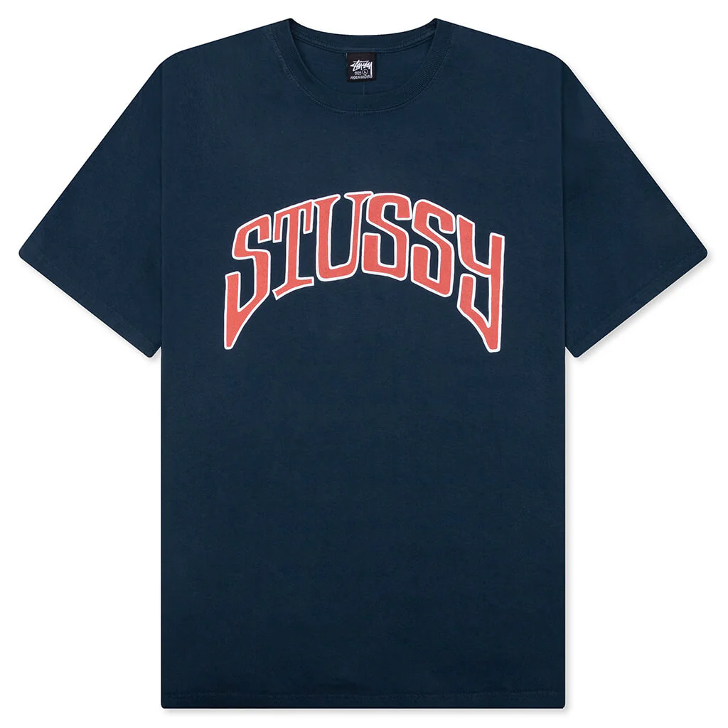 Arched Pigmented Dyed Tee - Navy