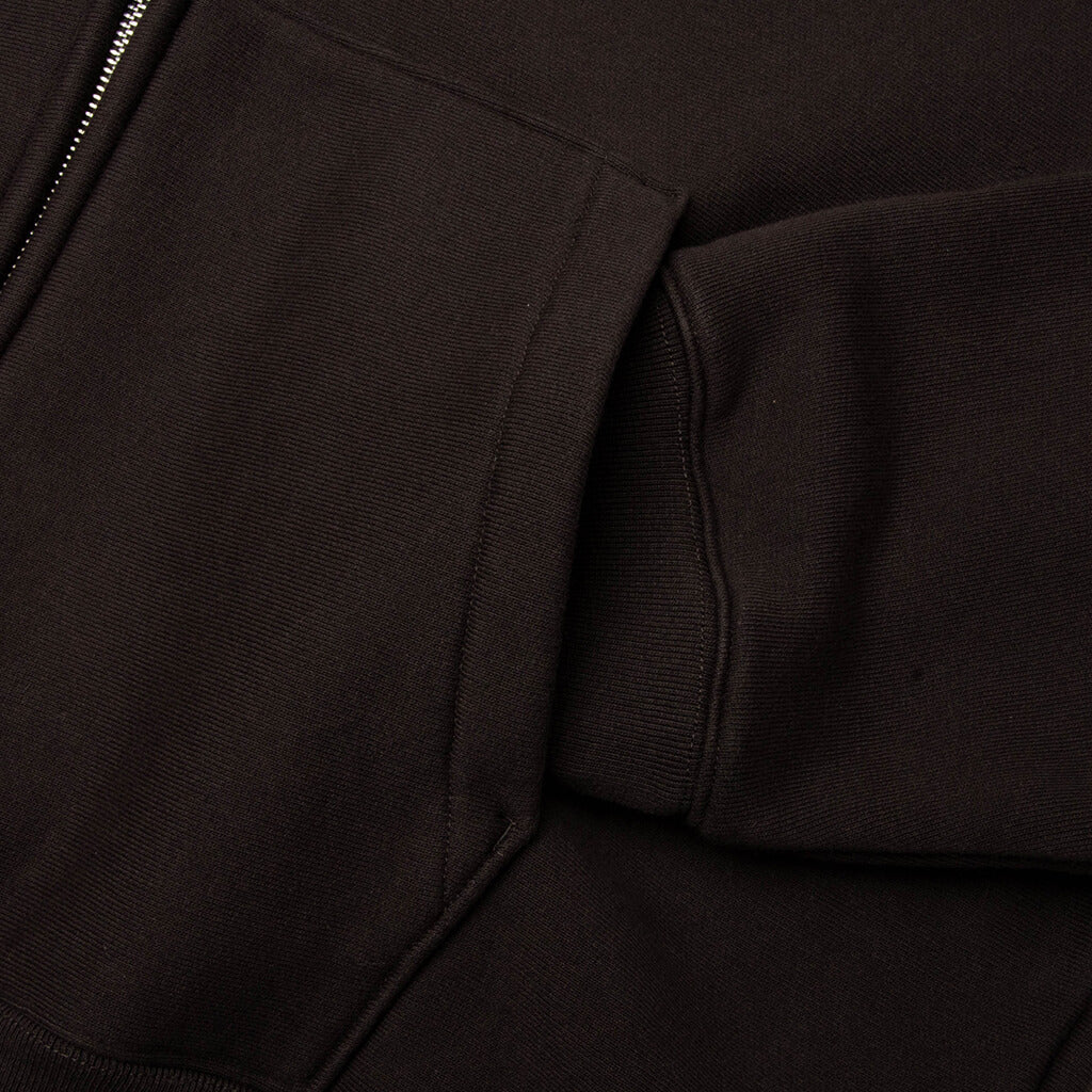 Basic Diamond Zip Hoodie - Black - Image 3