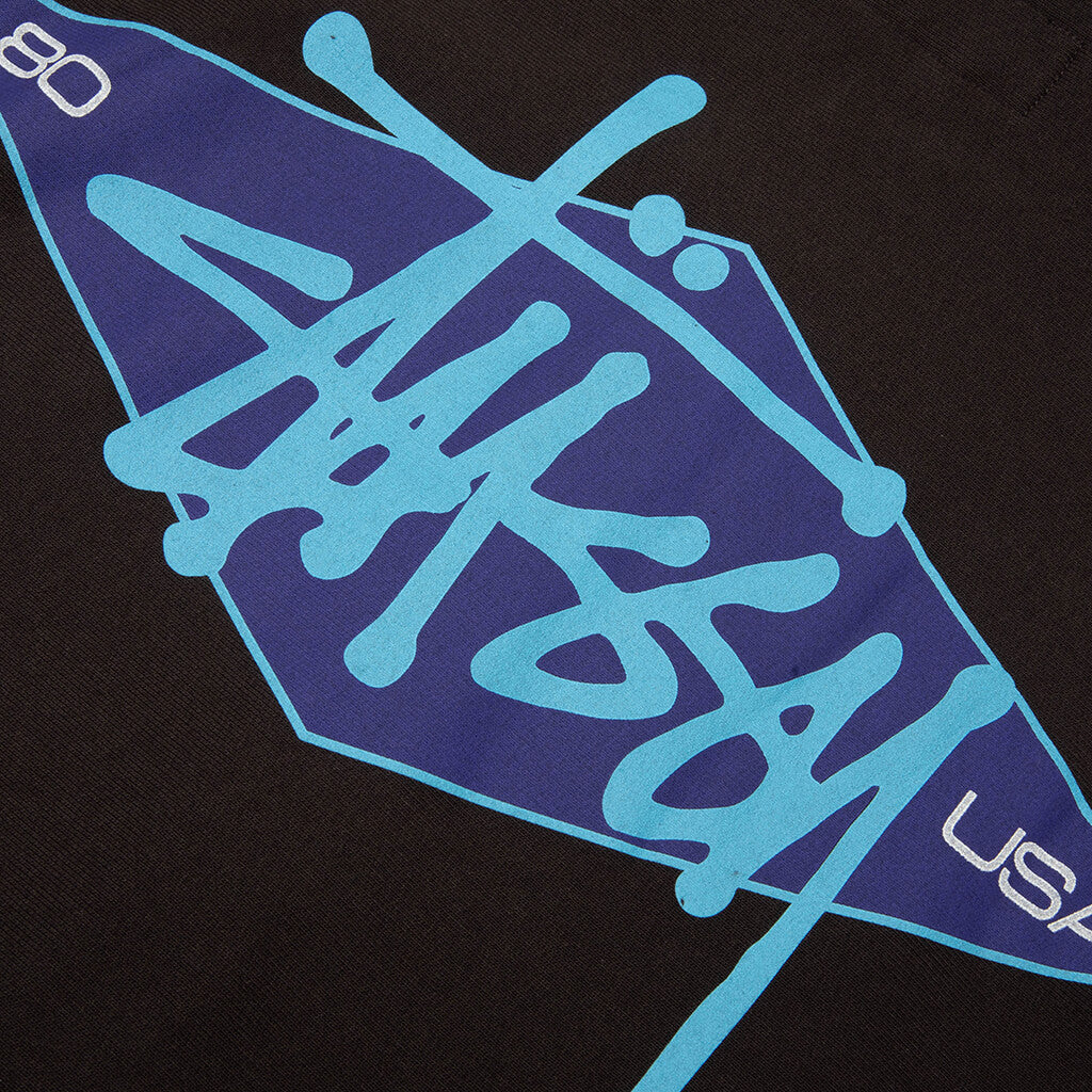 Basic Diamond Zip Hoodie - Black - Image 4