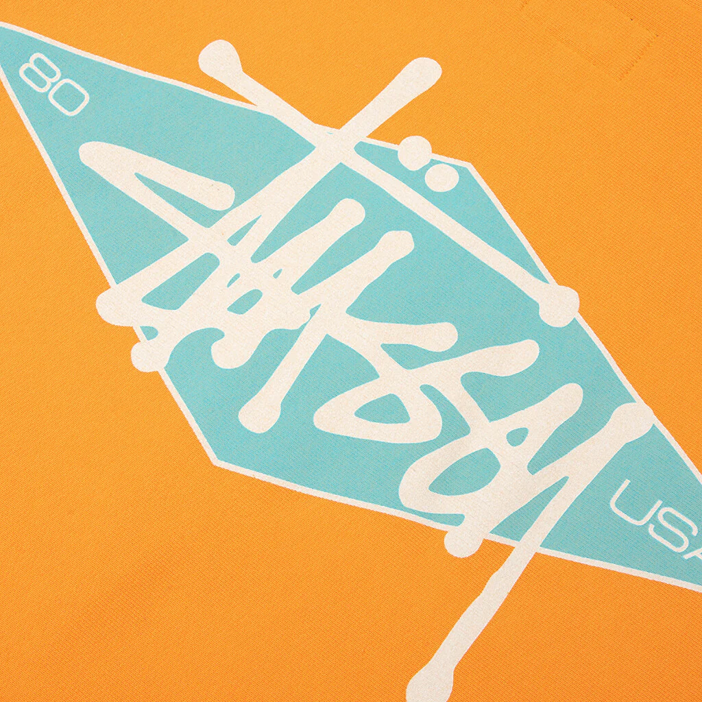 Basic Diamond Zip Hoodie - Tangerine - Image 4