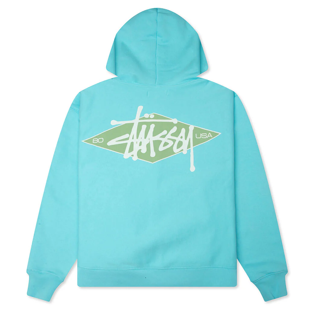 Basic Diamond Zip Hood - Teal - Image 2