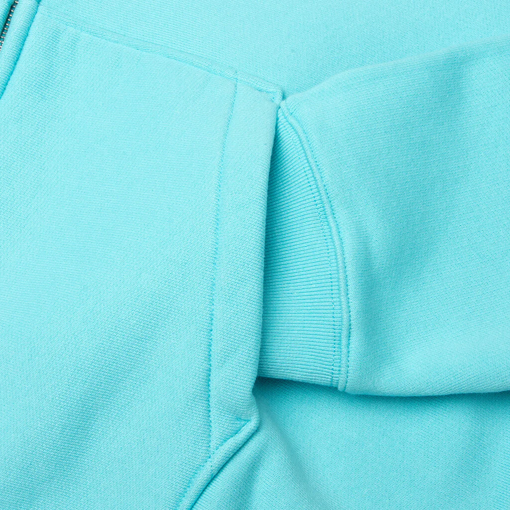 Basic Diamond Zip Hood - Teal - Image 3