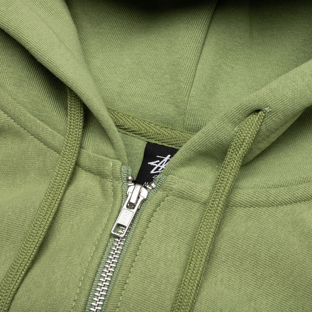 Basic Stussy Zip Hoodie - Moss - Image 3