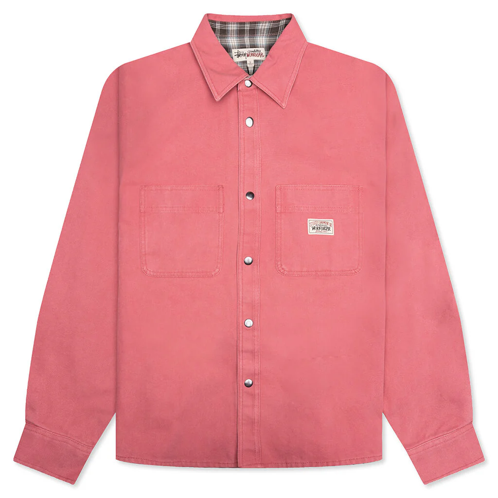 Heavy Washed Canvas Shirt - Berry