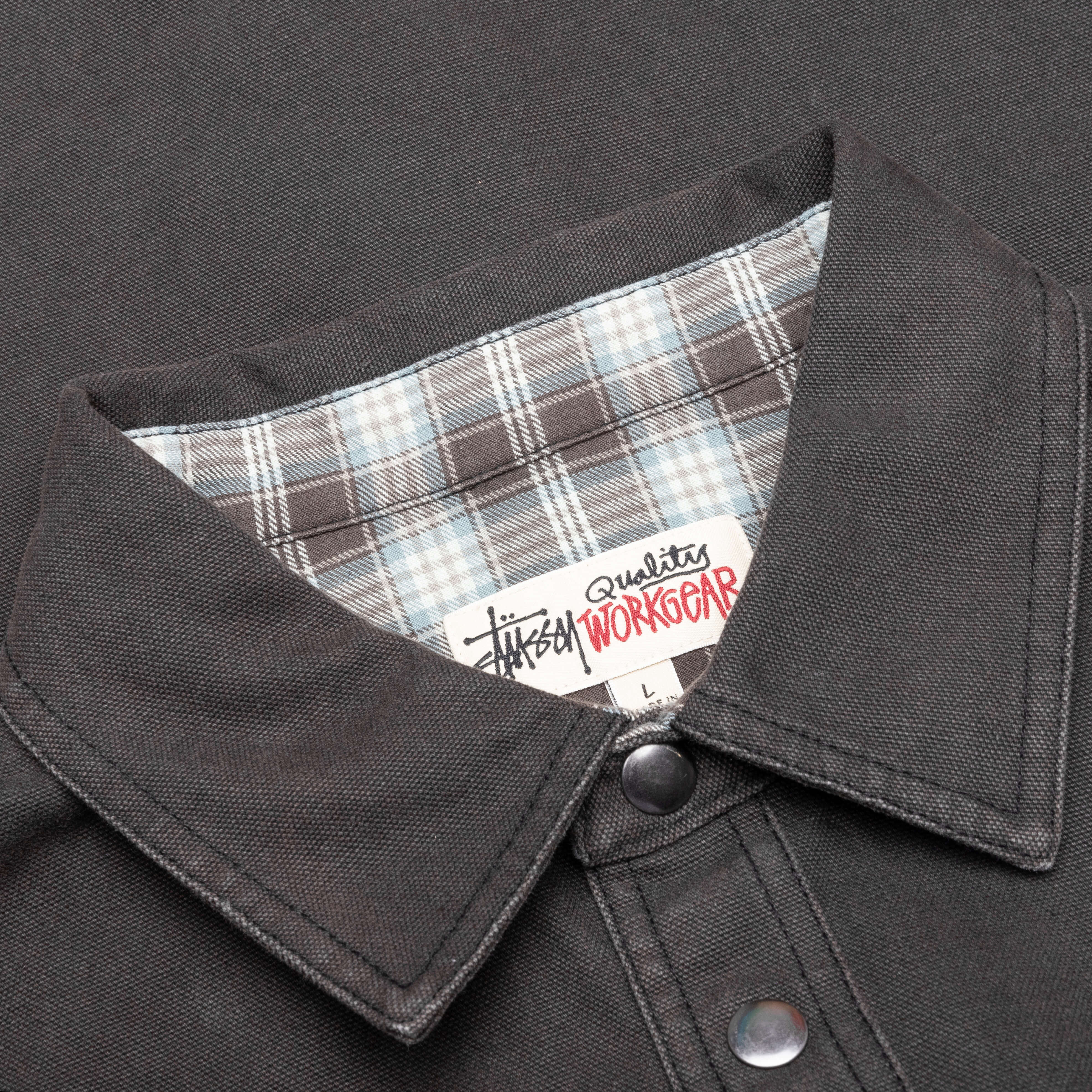 Heavy Washed Canvas Shirt - Black - Image 3