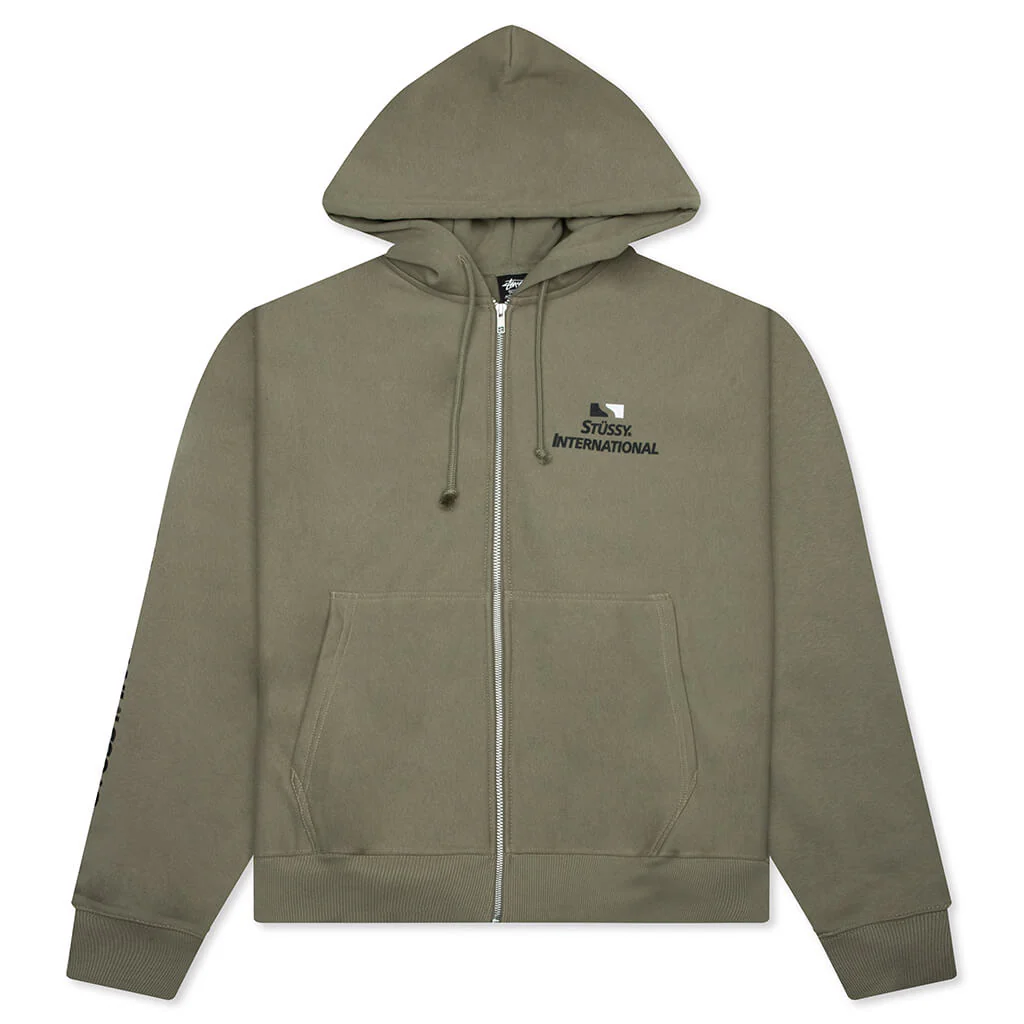 Stüssy International Zip Hoodie - Army