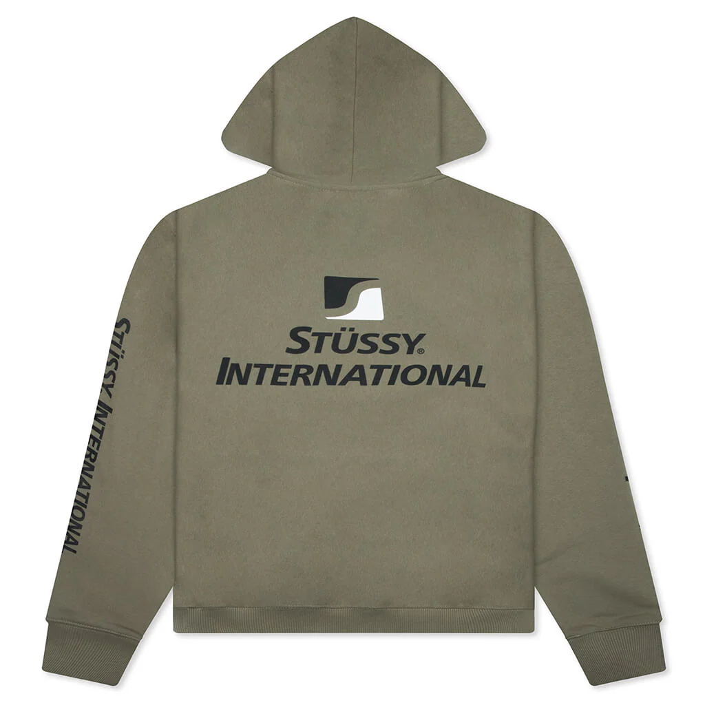 Stüssy International Zip Hoodie - Army - Image 2