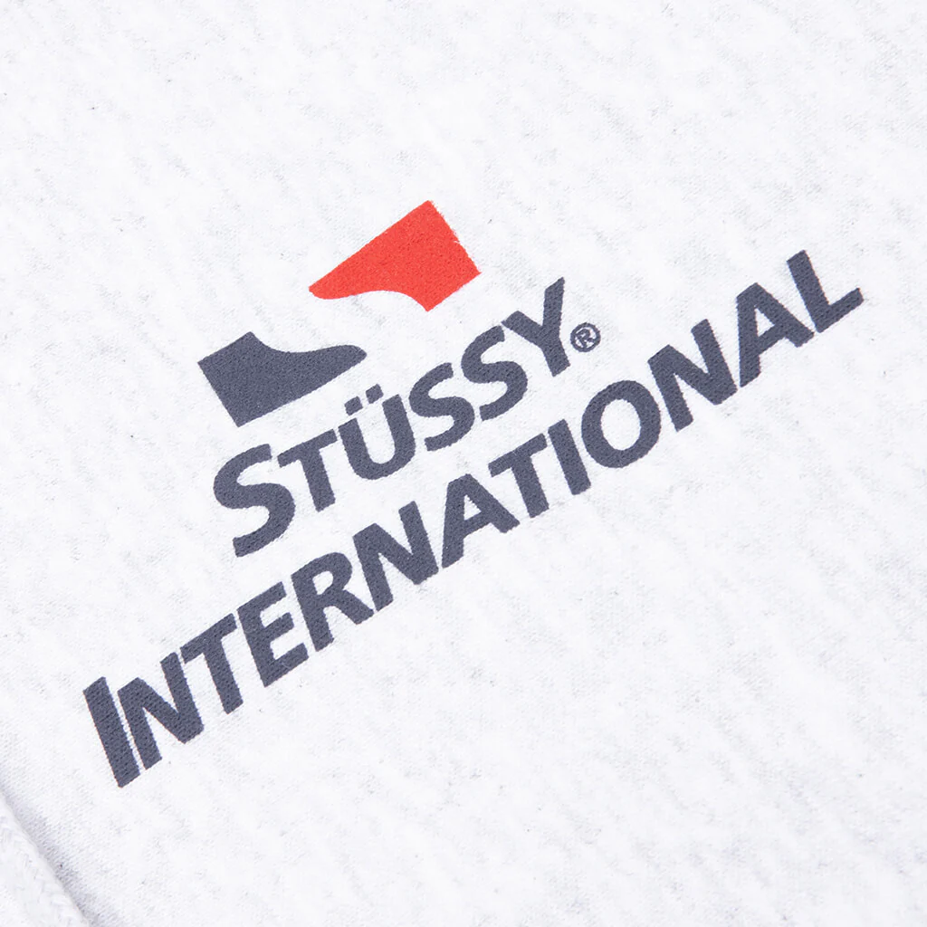 Stüssy International Zip Hoodie - Ash Heather - Image 3