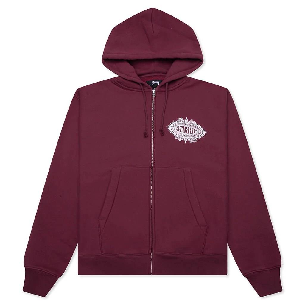 Mantra Zip Hoodie - Burgundy