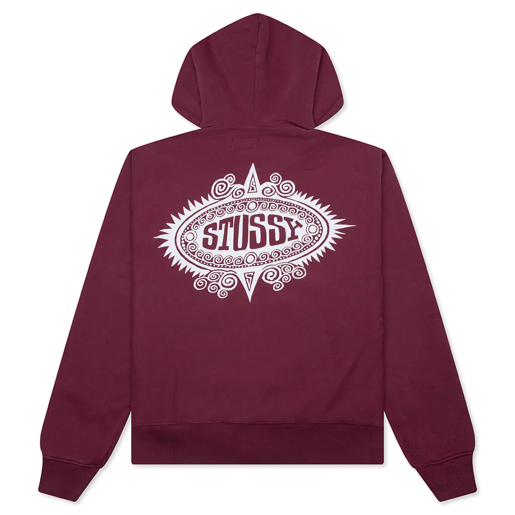 Mantra Zip Hoodie - Burgundy - Image 2