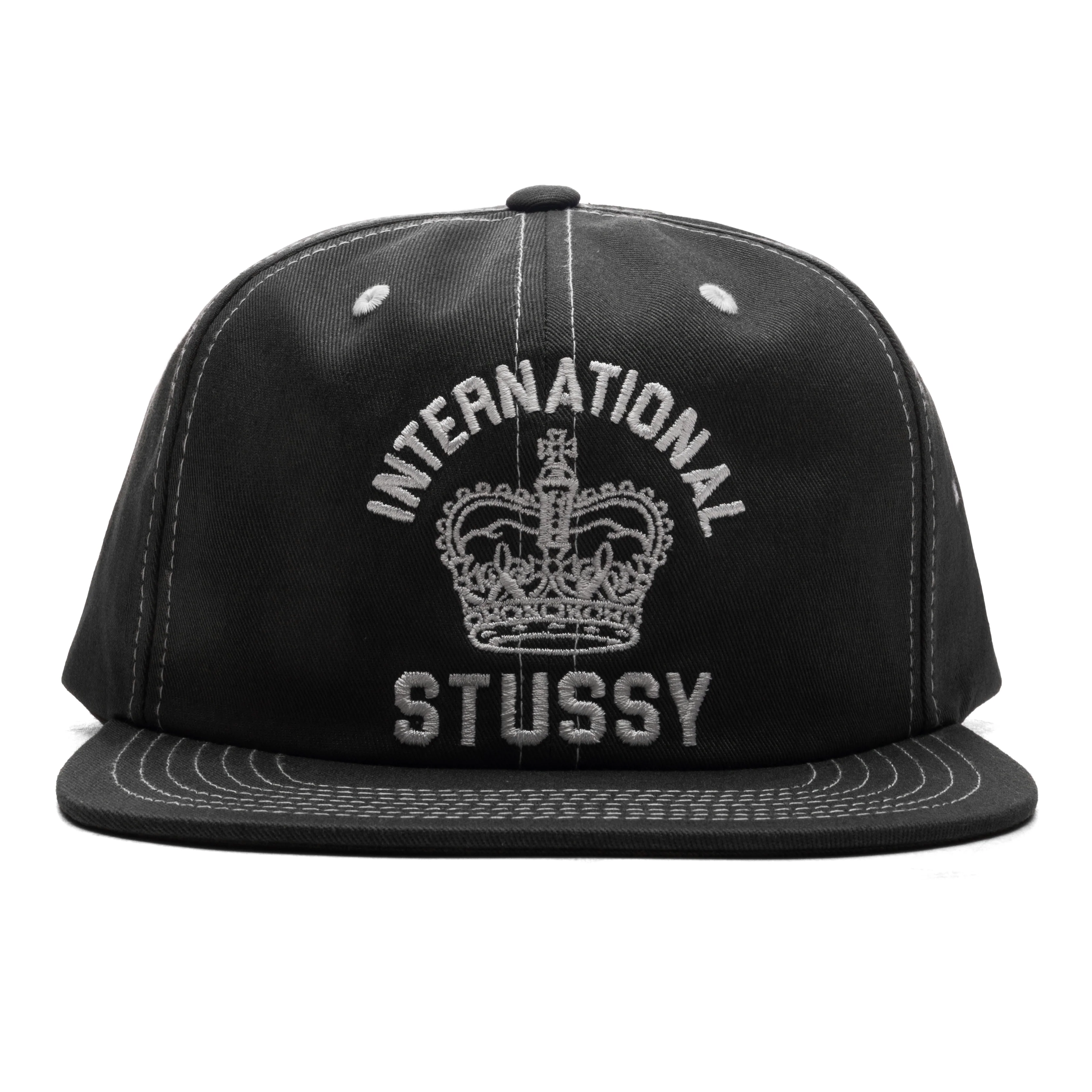 Mid International Crown Strapback Cap - Black