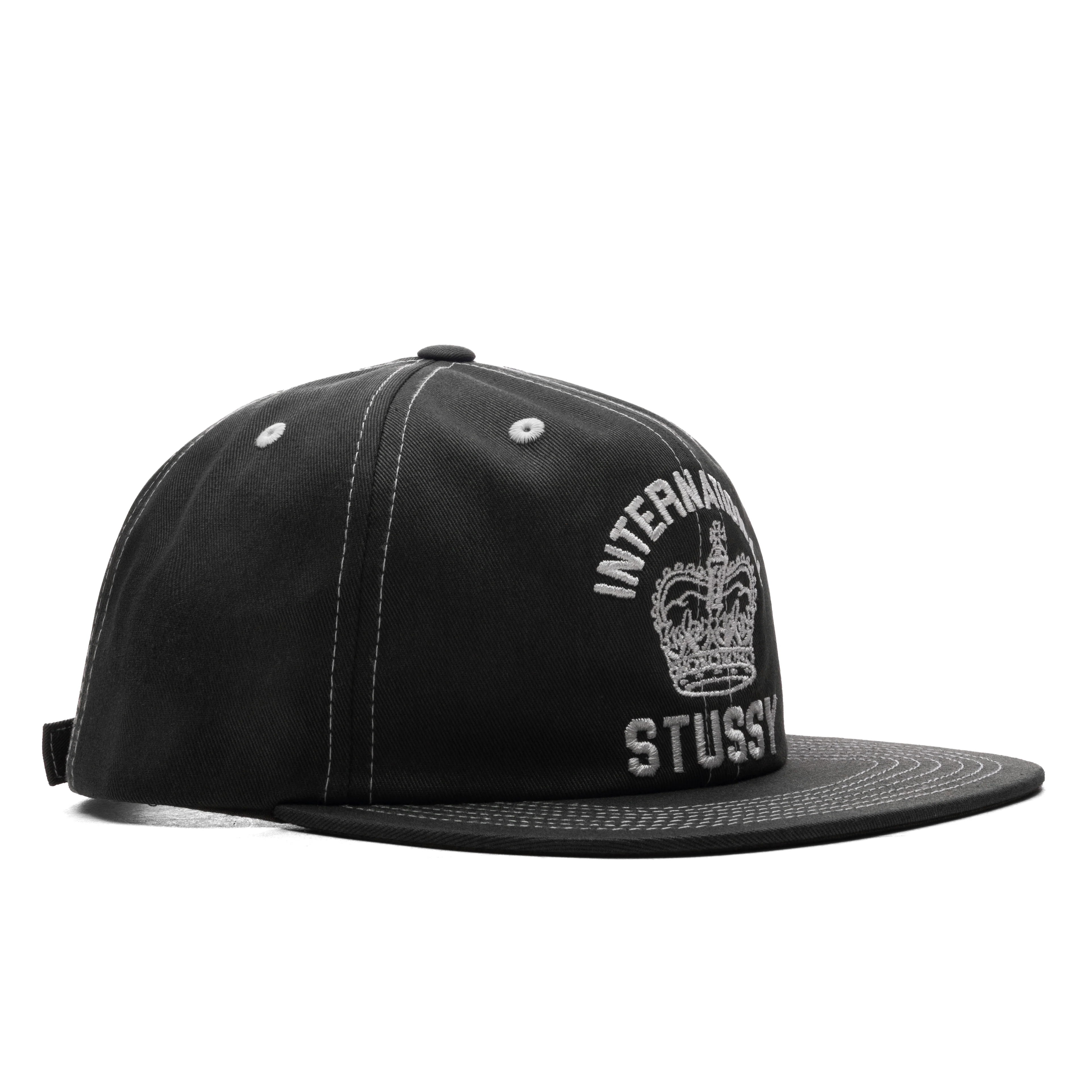 Mid International Crown Strapback Cap - Black - Image 3