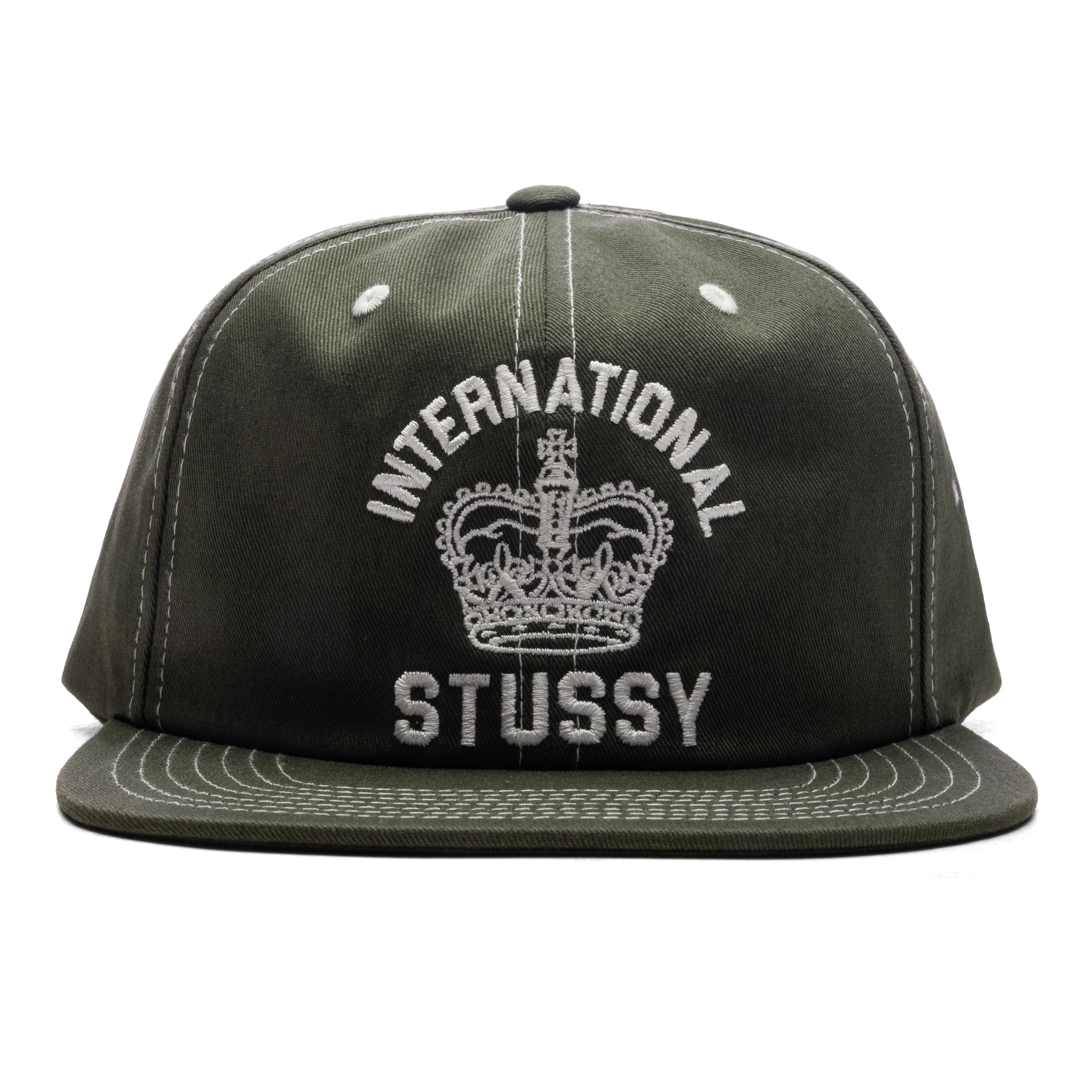 Mid International Crown Strapback Cap - Dark Olive
