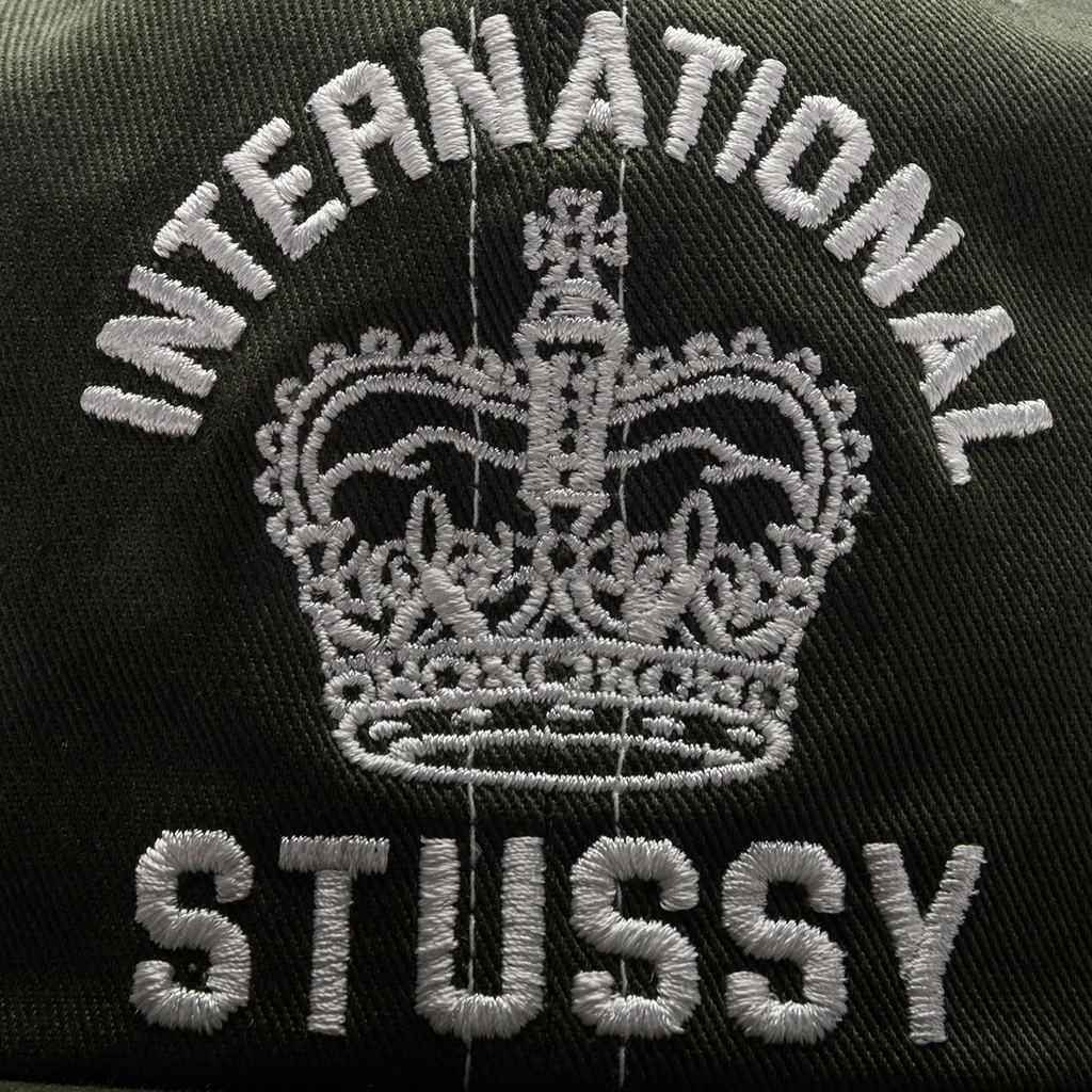 Mid International Crown Strapback Cap - Dark Olive - Image 2