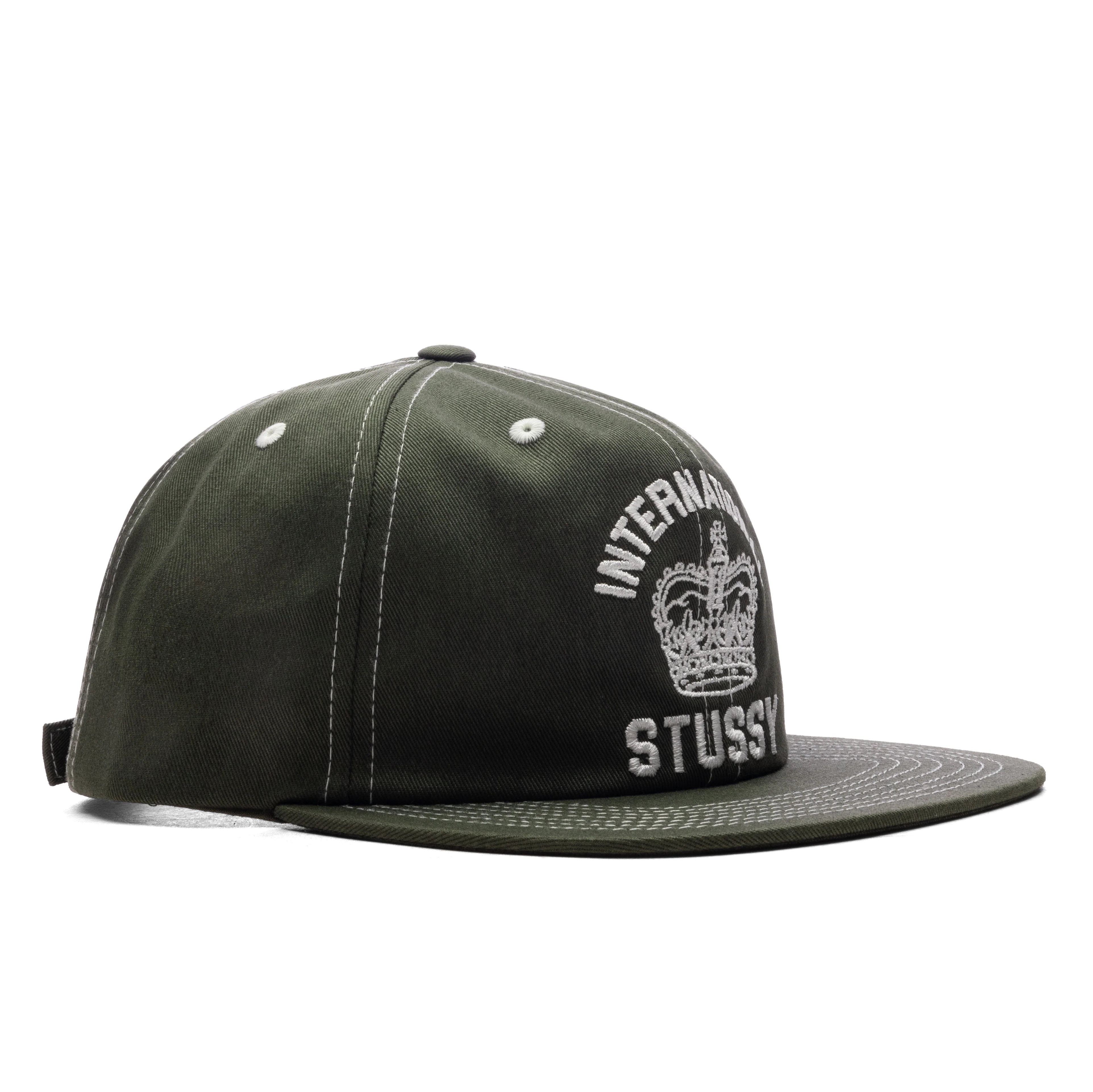Mid International Crown Strapback Cap - Dark Olive - Image 3