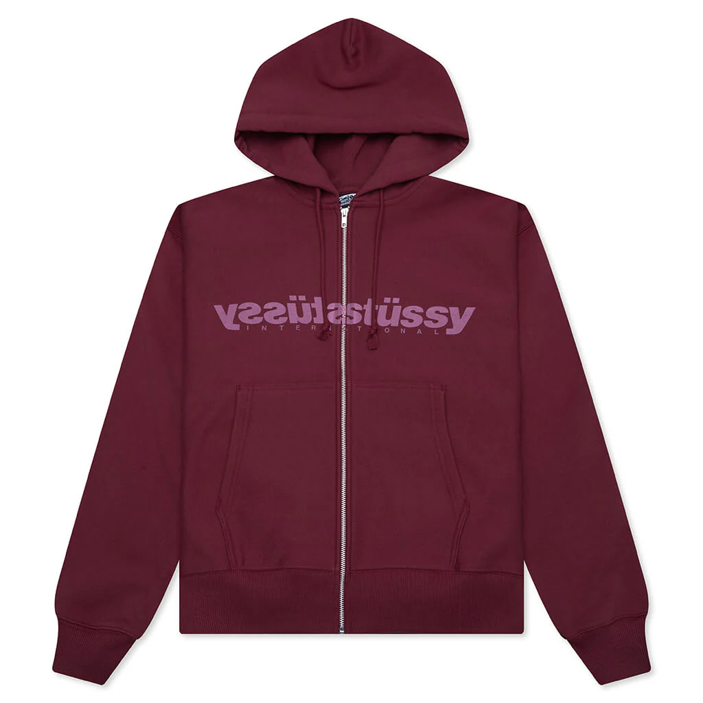 Mirror Zip Hoodie - Wine