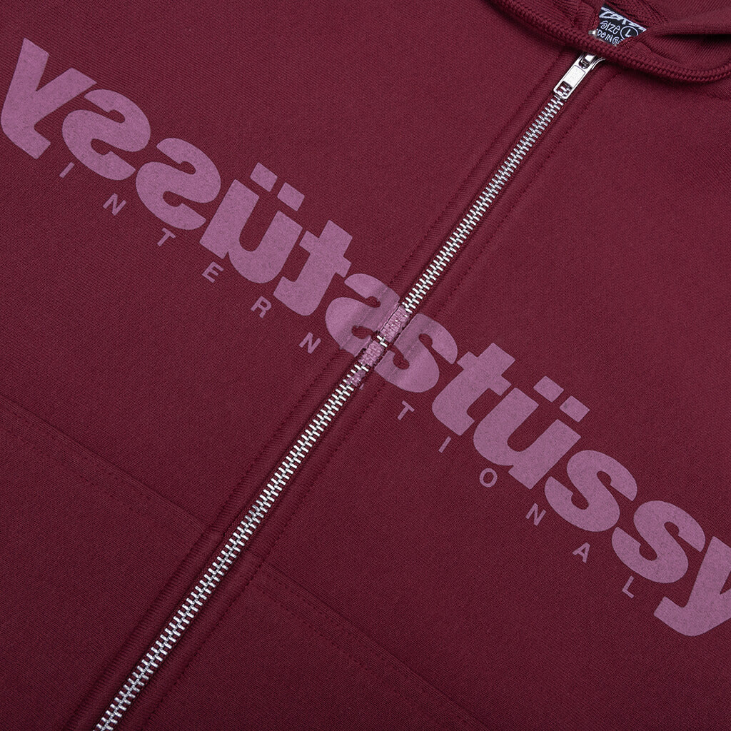Mirror Zip Hoodie - Wine - Image 3