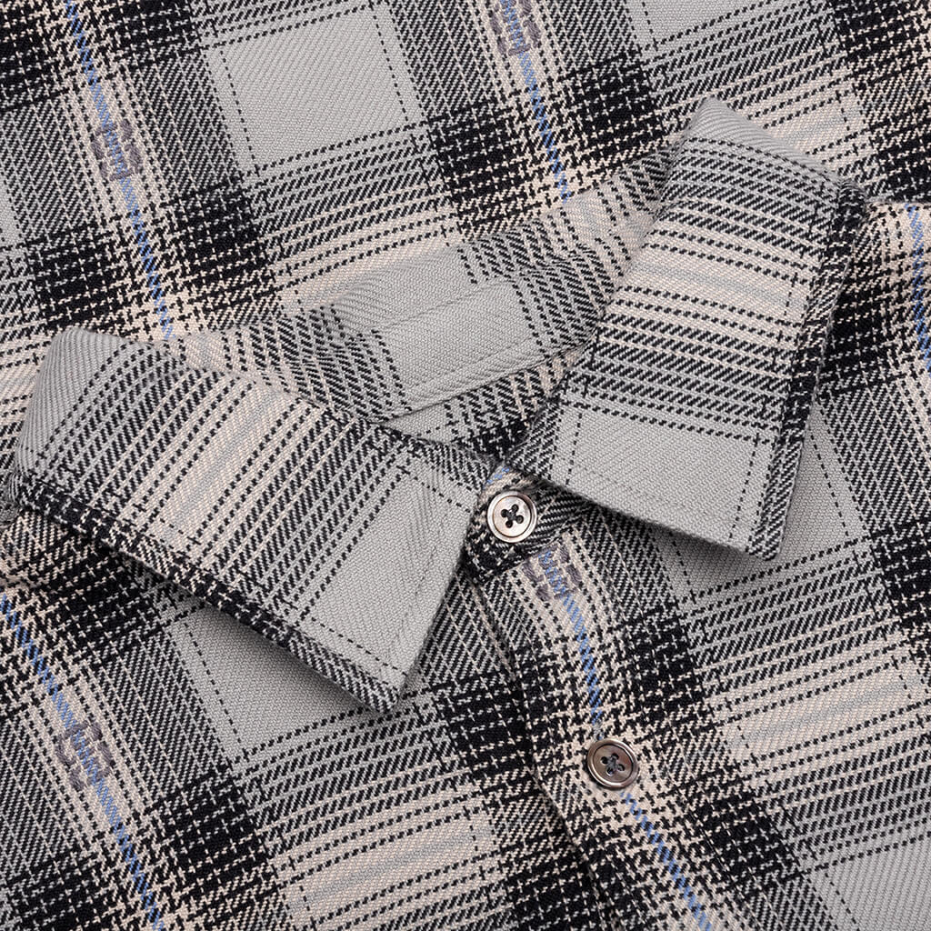 Motif Plaid Shirt - Grey - Image 3