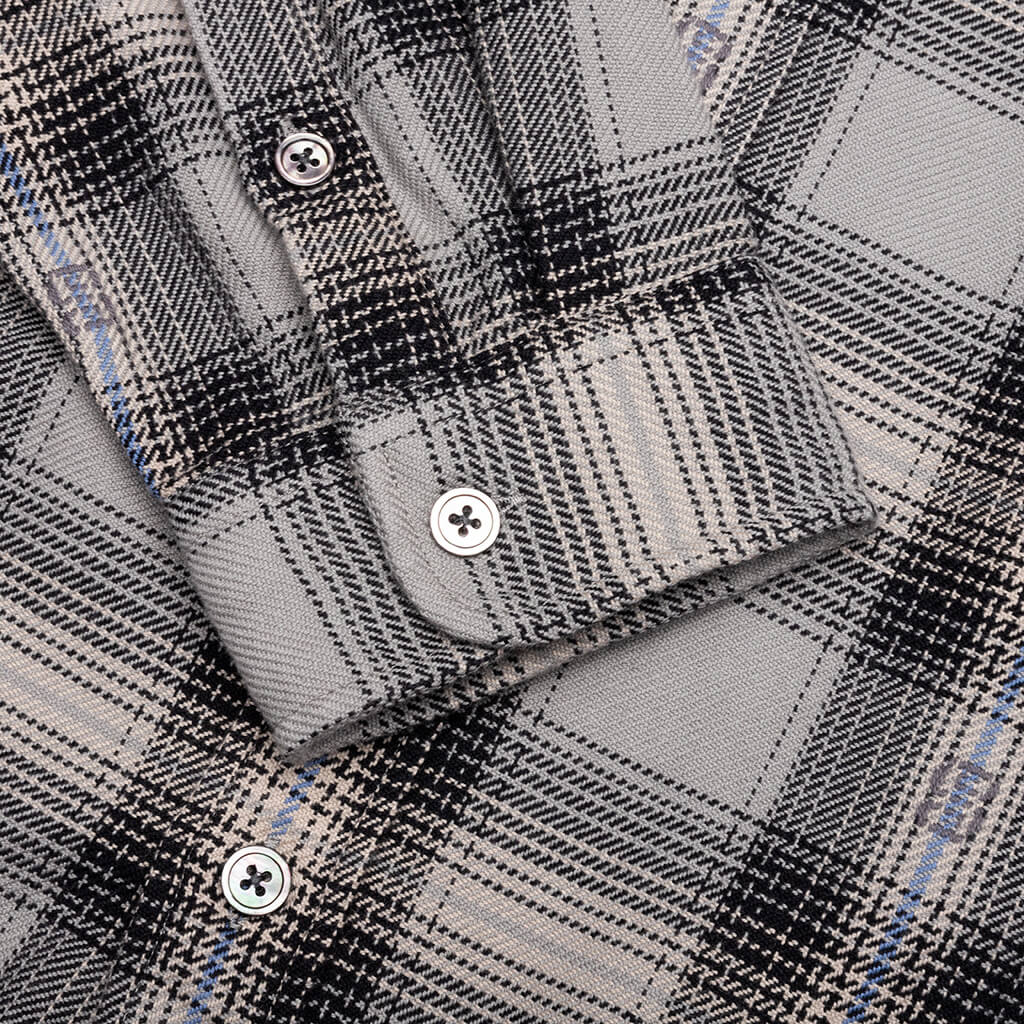 Motif Plaid Shirt - Grey - Image 4