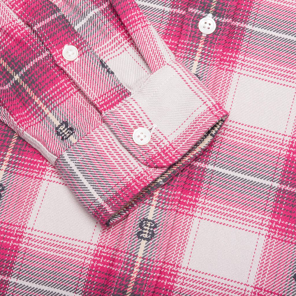 Motif Plaid Shirt - Pink - Image 4