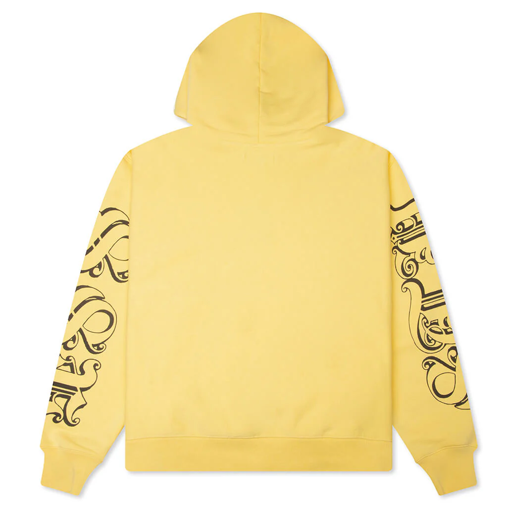 Motif Print Hoodie - Yellow - Image 2