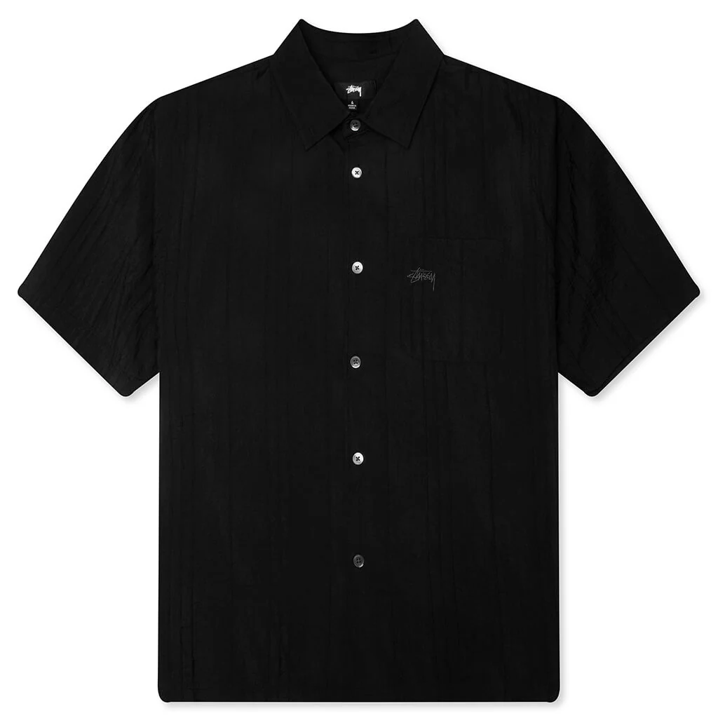 Pleated Textured Shirt - Black