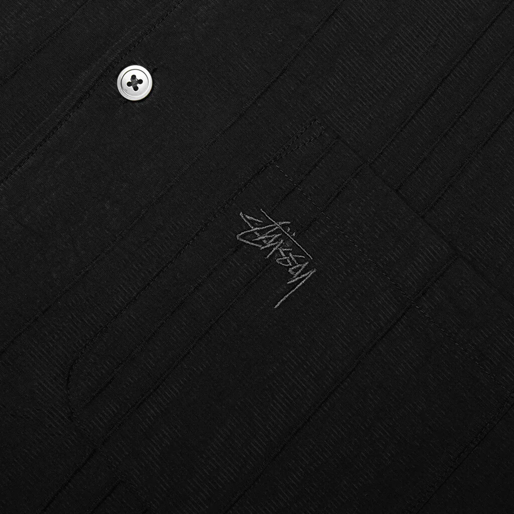 Pleated Textured Shirt - Black - Image 3