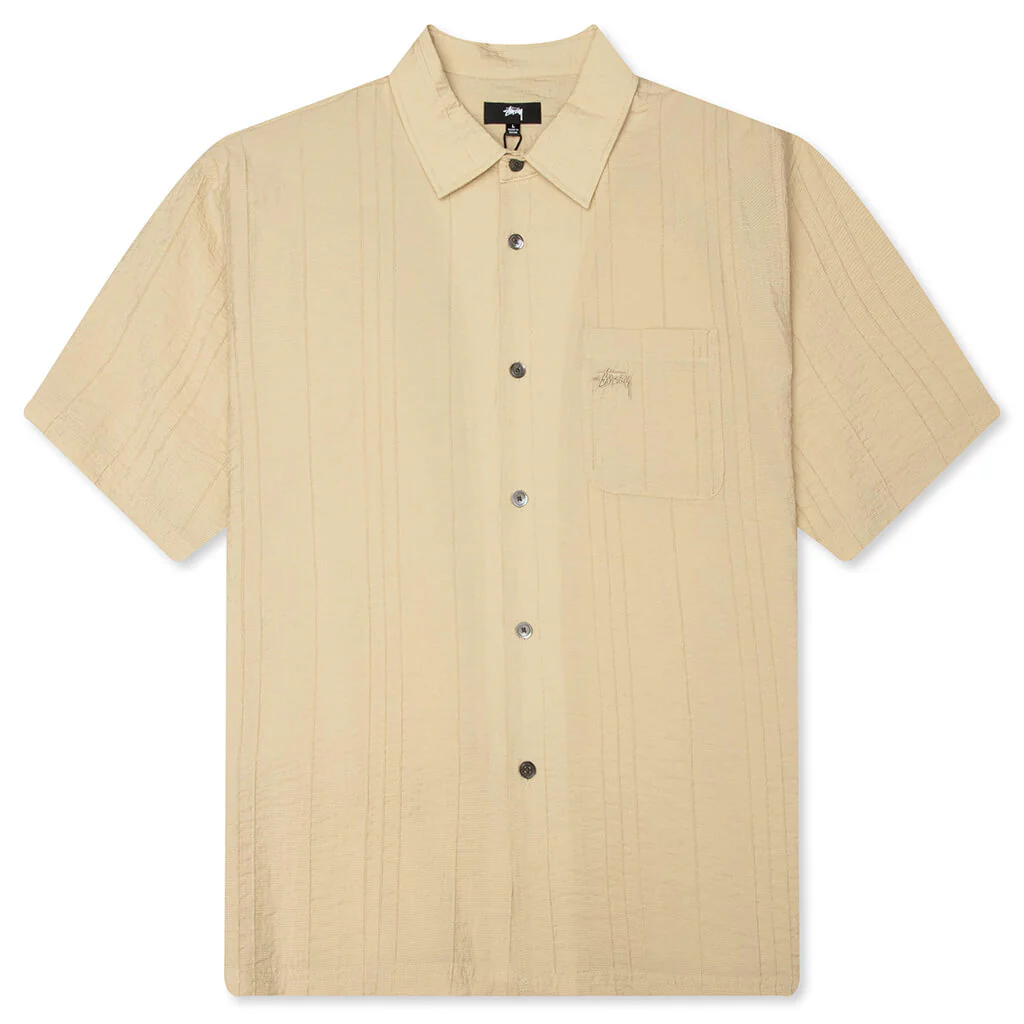 Pleated Textured Shirt - Tan