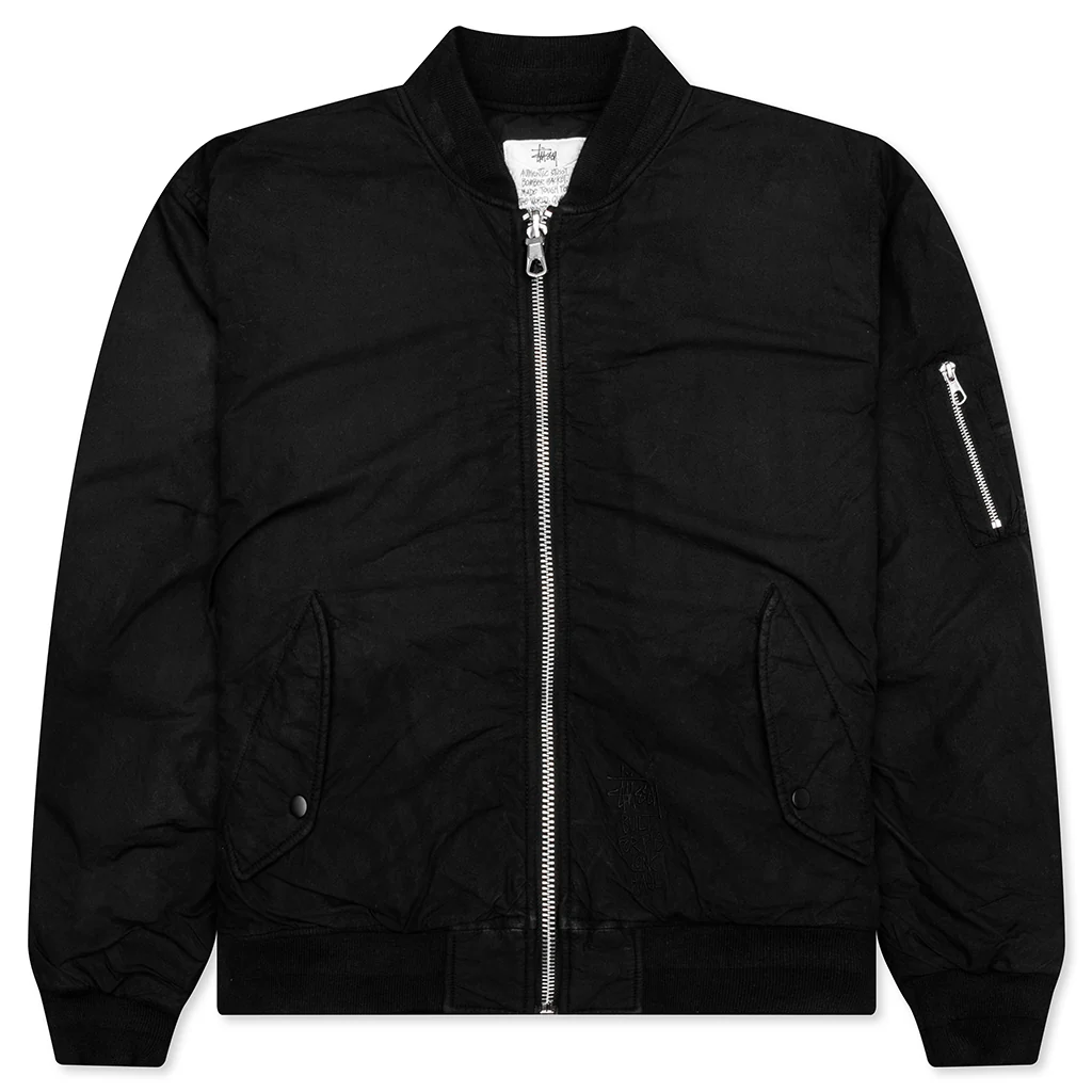 Quilted Bomber Waxed - Black
