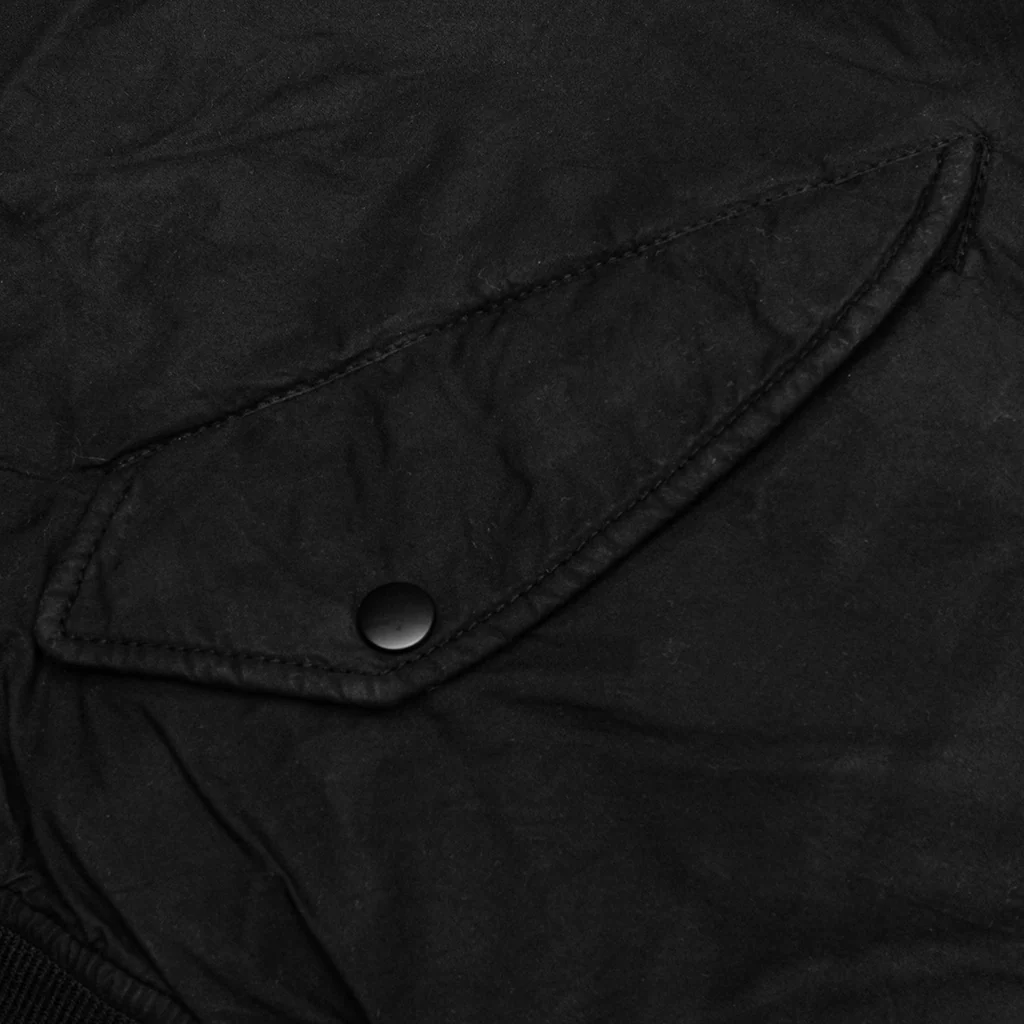 Quilted Bomber Waxed - Black - Image 4
