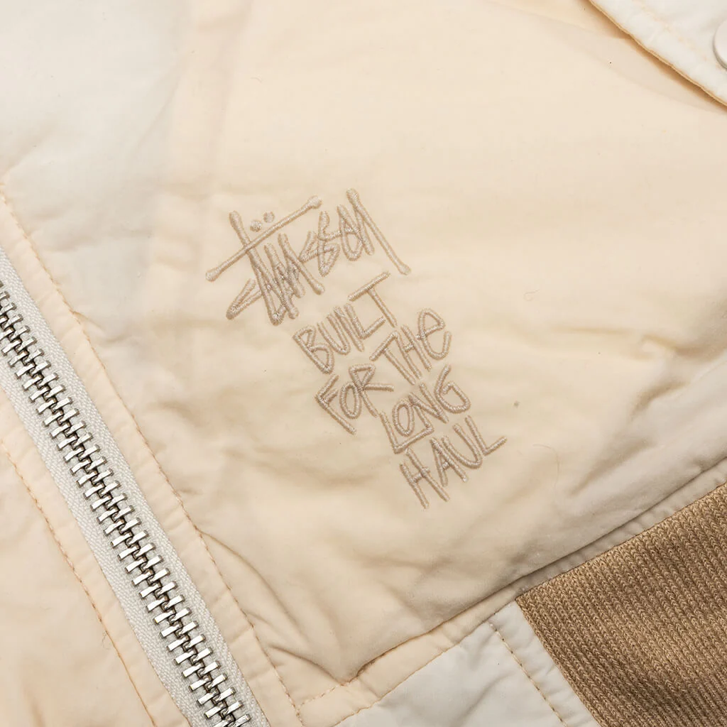 Quilted Bomber Waxed - Cream - Image 3