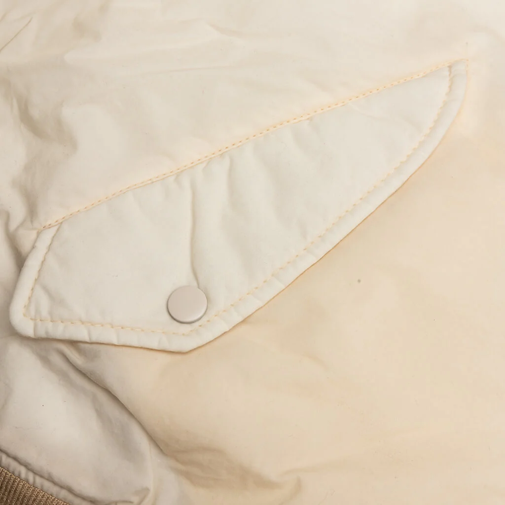 Quilted Bomber Waxed - Cream - Image 4