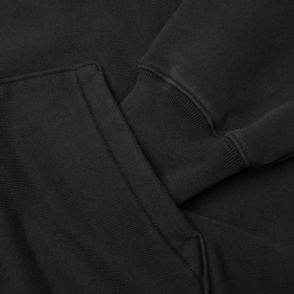 Raglan Zip Hoodie - Washed Black - Image 3