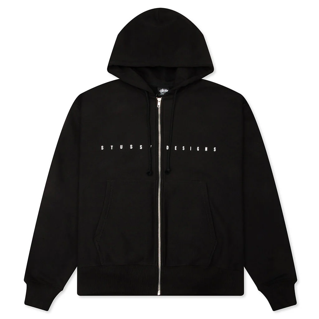 S Box Zip Hoodie - Black