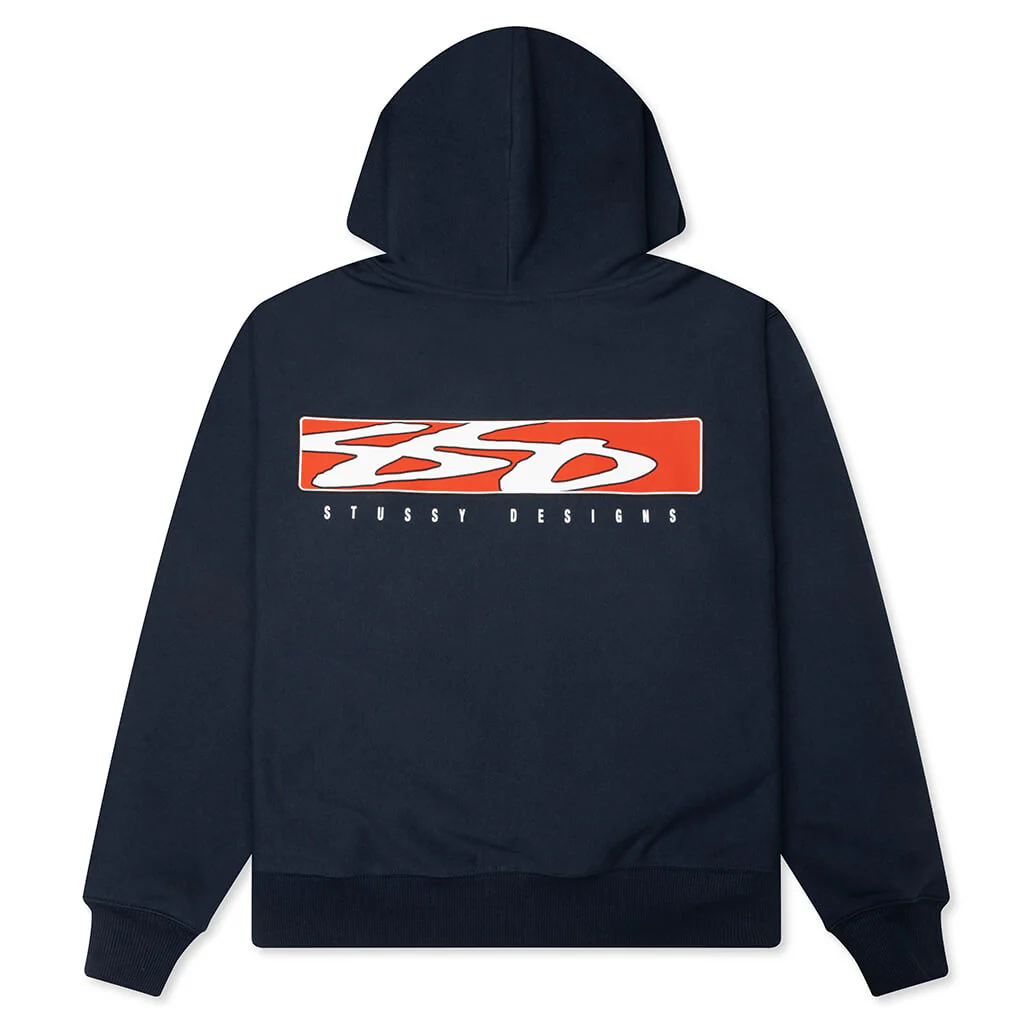 S Box Zip Hoodie - Navy - Image 2