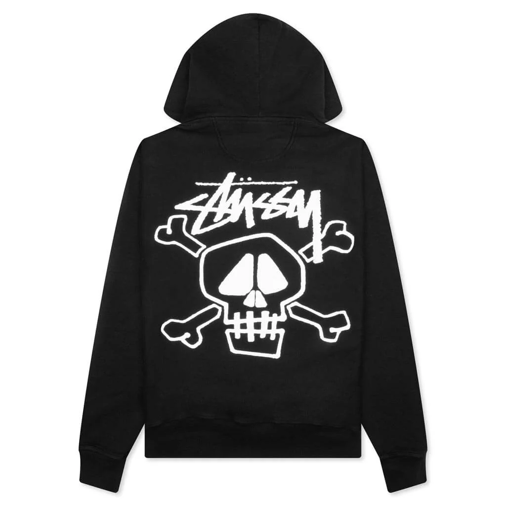 Skull & Bones Pigment Dyed Hoodie - Black - Image 2