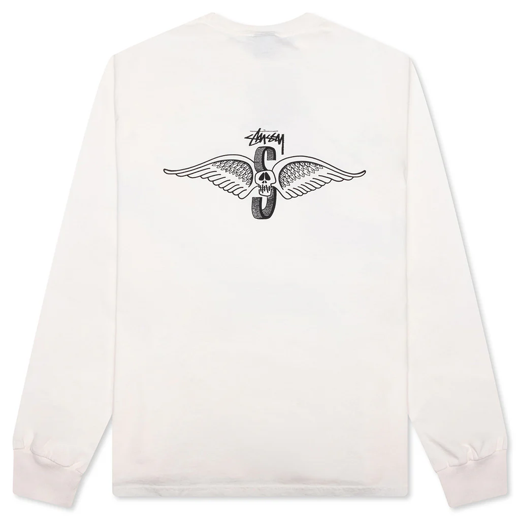 Skull Wings Pigment Dyed L/S Tee - Natural - Image 2